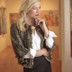 CAbi #175 Paris Distressed Tweed Blazer NWOT Sz S